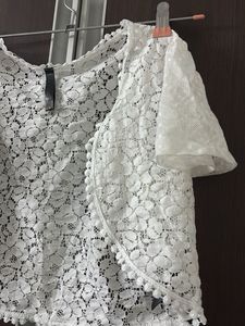 White Lace crop shrug