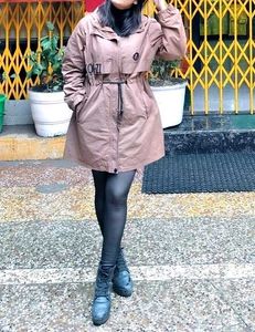 Women's Beige Brown Trench