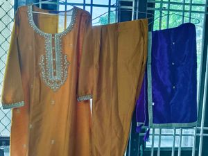 Elegant Mustard Kurta Set with Dupatta