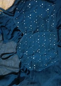 Stylish Navy Blue 3-Piece Sequin Co-Ord Set |