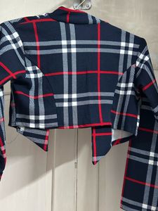 Women's Plaid Cropped Jacket