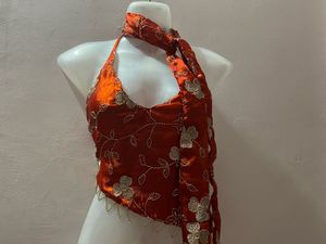 Desi backless asymmetrical halter top