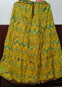 Bohemian Yellow & Teal Zigzag Skirt