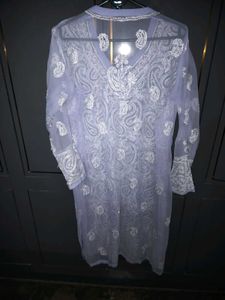 Elegant pastel blue Chikankari Kurta