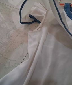 White Cold Shoulder Ruffle Top