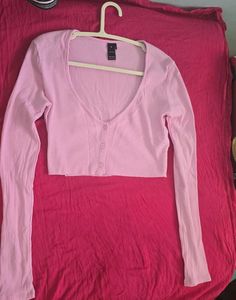 Cute Ribbed Crop Cardigan
