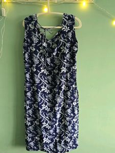 Blue Floral Sleeveless kurta set