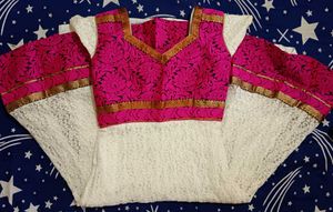 White And Pink Colour Anarkali Suit
