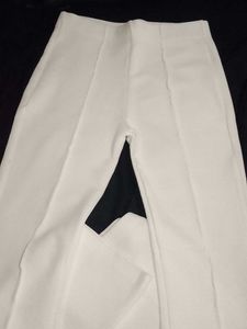 White High-Waist Wide-Leg Pants