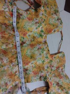 floral print organza kurta