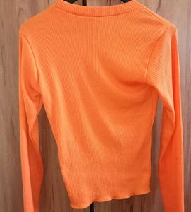 SSS Bright Orange Ribbed Top (Size S)