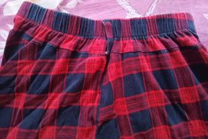 Red &amp; navy Plaid Skirt