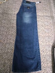 Wide Leg Blue Denim Jeans