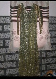 Elegant Gold Sequin Evening Gown