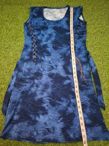 Unique Tie-Dye Lace-Up Dress