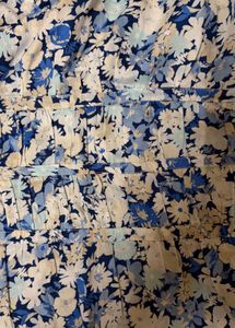 GAP Blue Floral Button-Up Peplum Top