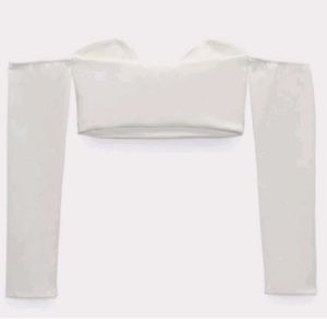 ZARA Off-Shoulder Long Sleeve Crop Top