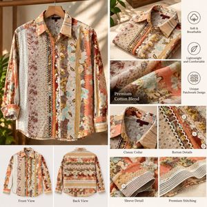 Unique Patchwork Cotton Blend Shirt