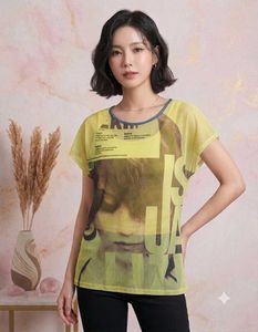 Stylish Printed Georgette Women's Top (Size: L
