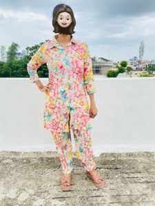 Vibrant Floral Print Kurta Set