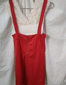Red Suspender Mini Dress