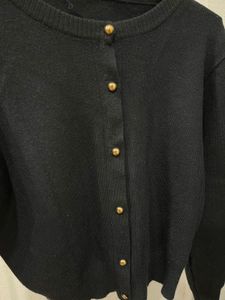 Classic Black Button Cardigan