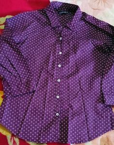 Classic Purple Micro Dot Button-Up Shirt