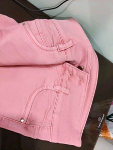 High Waisted Pink Jeans
