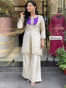 Elegant White Embroidered Co-Ord Set