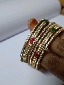 Party Wear Gold Plated Bangles