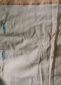 Elegant Grey &amp; White Saree