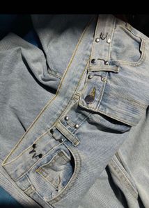 Light Wash Ripped Wide Leg Jeans