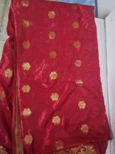 Red Banarasi Silk dupatta