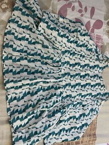 Green Geometric Print Kurta