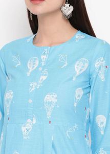 A line Blue Kurta