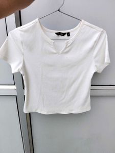 Ribbed Henley Crop Top