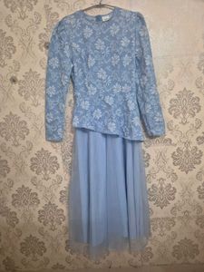 Beautiful Blue Floral Ethnic Gown
