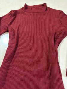 Ribbed Mock Neck Long Sleeve Top