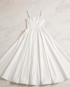 satin off white gown for party wear