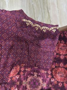 Designer Purple Print Saree