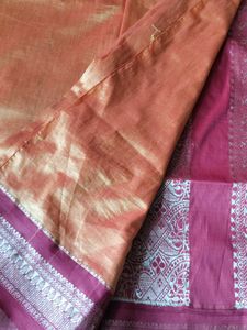 Elegant Red &amp; Gold Silk Saree with Blouse