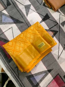 Vibrant Yellow Silk Saree