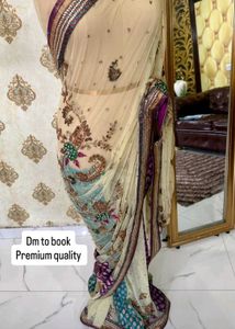 Heavy Beaded Net Saree