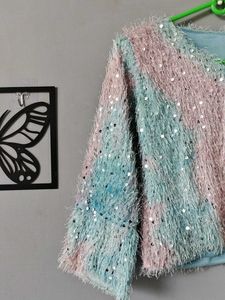Sparkly Fuzzy Top