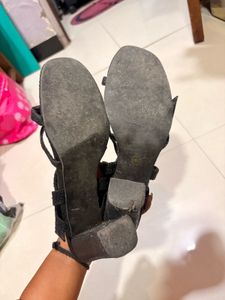 Stylish Black Heeled Sandals