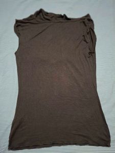 Elegant Brown Cowl Neck Top