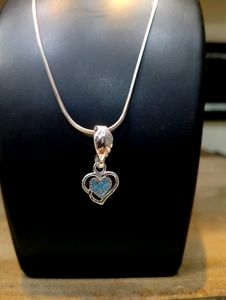 Heartshape Chain Pandent Pure Silver 925