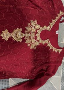 Elegant Redish Maroon Kurta Set with Dupatta❤️