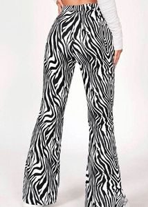 Zebra Print Wide Leg Pants