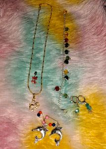 Brand new Charming Dolphin &amp; Heart Jewelry Set